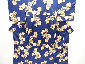 色紙に花古典柄小紋着物